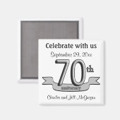 Aimant 70e anniversaire Save The Date Party Favors (Recto/Verso)