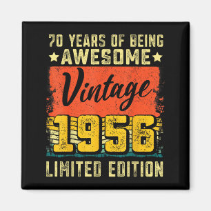 Aimant 70e anniversaire Vintage 1956 70 ans décoration