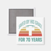 Aimant 70e cadeau d'anniversaire pour les chrétiens (Recto/Verso)