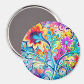 Aimant 70s 60s Psychedelic Hippy Retro Hip (Recto/Verso)