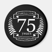 Aimant 75e ANNIVERSAIRE Mariage DIAMOND GOLD (Devant)
