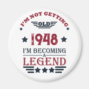 Aimant 75e anniversaire vintage personnalisé