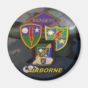 Aimant 75ème rangers aéroportés patch vétérans 2ème guerr