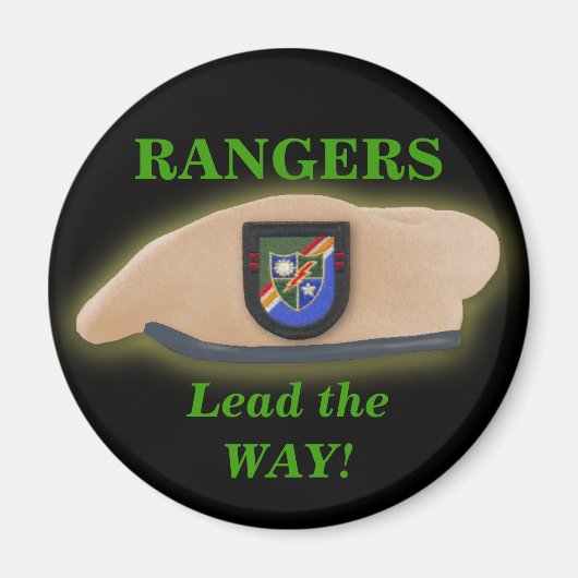 Aimant 75ème rangers aéroportés patch vétérans 2ème guerr (Devant)