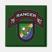 Aimant 75th Ranger Rgt - scroll & flash (Devant)