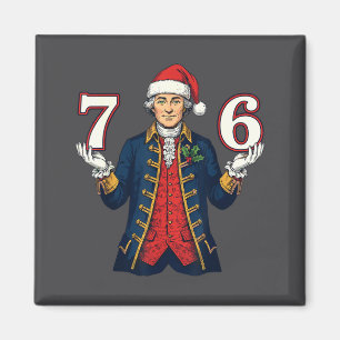 Aimant 7-6 6-7 Drôle George Washington Santa 67 Meme Chri