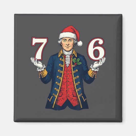 Aimant 7-6 6-7 Drôle George Washington Santa 67 Meme Chri (Devant)