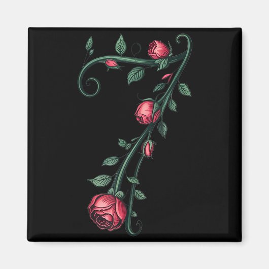 Aimant 7 Floral 67 Rose Valentines Day Funny Love Matchin (Devant)
