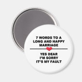 Aimant 7 mots pour un mariage long et heureux (Recto/Verso)