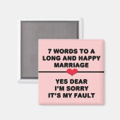 Aimant 7 Mots Pour Un Mariage Long Et Heureux (Recto/Verso)