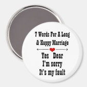 Aimant 7 Mots Pour Un Mariage Long Et Heureux (Recto/Verso)