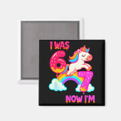 Aimant 7 Year Old Birthday 67 Was 6 Now I'm 7 Dabbing Uni (Recto/Verso)