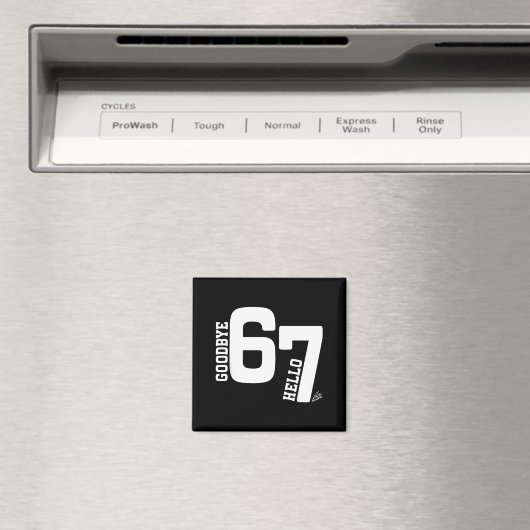 Aimant 7 Year Old Birthday Goodbye 6 Hello 7 67 Meme Six  (In Situ (Lave-vaisselle))