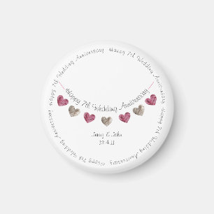 Aimant 7e anniversaire mariage de la laine de l'aimant de