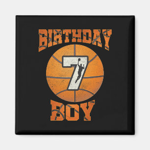 Aimant 7e Anniversaire tenue garçon basket-ball 7 ans Ol