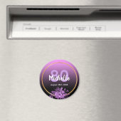 Aimant 80e anniversaire violet or noir enregistrer la dat (In Situ (Lave-vaisselle))