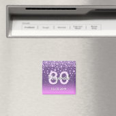 Aimant 80e anniversaire violet rose parties scintillant n (In Situ (Lave-vaisselle))