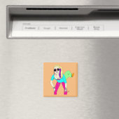 Aimant 80s foxy fille (In Situ (Lave-vaisselle))