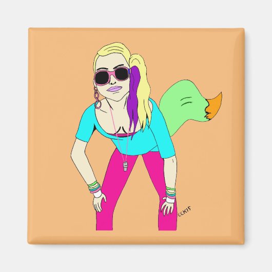 Aimant 80s foxy fille (Devant)