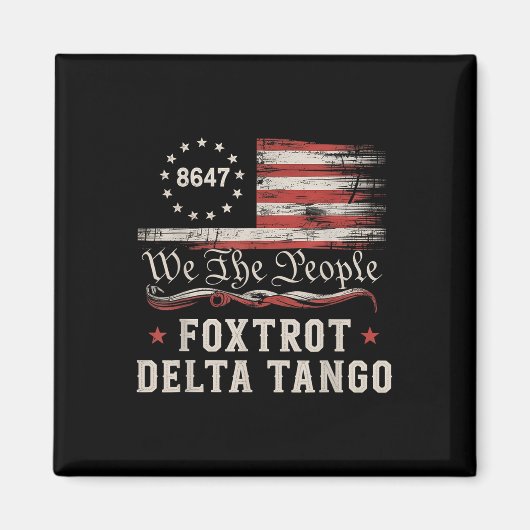 Aimant 8647 Foxtrots Deltas Tangos Drapeau Amérique  (Devant)