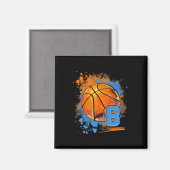 Aimant 8 ans 8e anniversaire Basketball (Recto/Verso)