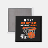 Aimant 8 ans Joyeux 8e anniversaire Basketball 8e anniver (Recto/Verso)