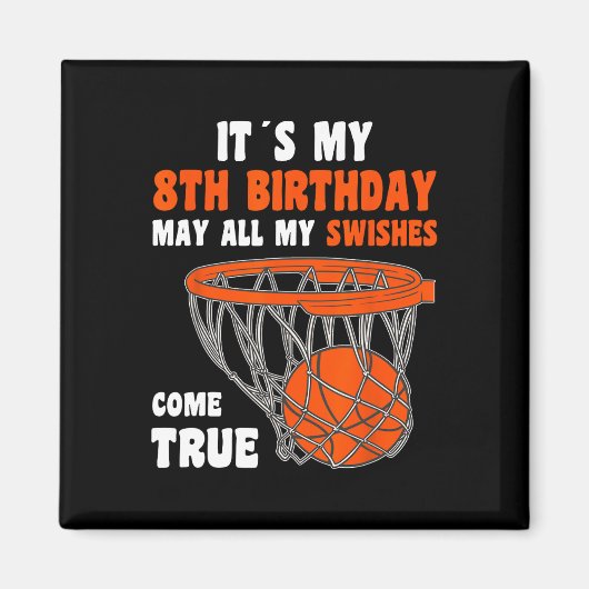 Aimant 8 ans Joyeux 8e anniversaire Basketball 8e anniver (Devant)