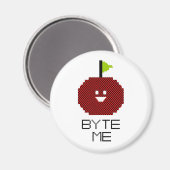 Aimant 8 Bits Byte Me Cute Apple Pixel Art (Recto/Verso)