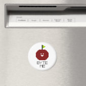 Aimant 8 Bits Byte Me Cute Apple Pixel Art (In Situ (Lave-vaisselle))