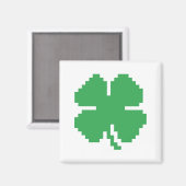 Aimant 8 bits Pixel Lucky Four Leaf Clocher (Recto/Verso)