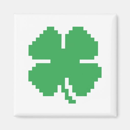Aimant 8 bits Pixel Lucky Four Leaf Clocher (Devant)