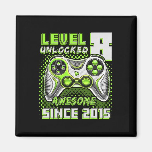 Aimant 8 Déverrouillé Awesome 2015 jeu vidéo 8e anniversa (Devant)