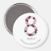Aimant 8 mars Journée internationale de la femme (Recto/Verso)