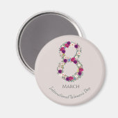 Aimant 8 mars Journée internationale de la femme (Recto/Verso)