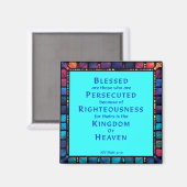 Aimant 8ème béatitude du Sermon de Jésus sur le Mont (Recto/Verso)