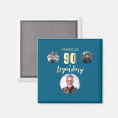 Aimant 90 Legendary 3 Photos Gold 90th Birthday  (Recto/Verso)
