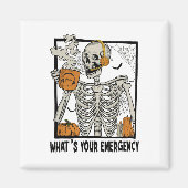 Aimant 911 Dispatcher Halloween Squelette Quel Émerge (Devant)