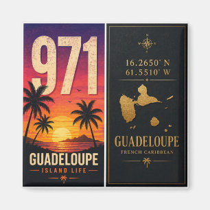 Aimant 971 Guadeloupe Sunset Island Life