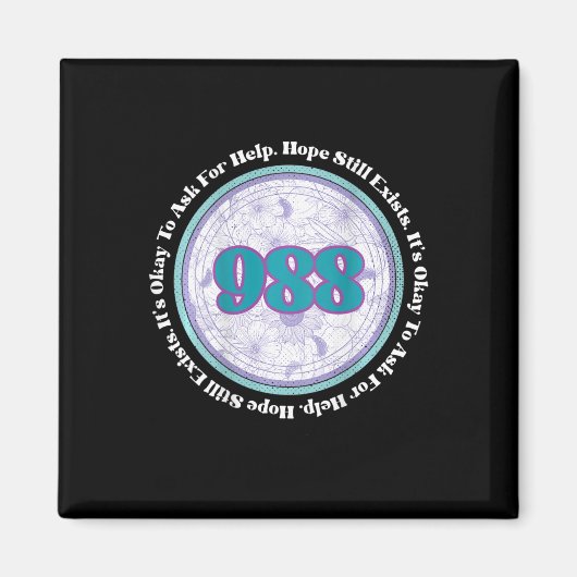 Aimant 988 Prévention du suicide Il est bon de demander d (Devant)