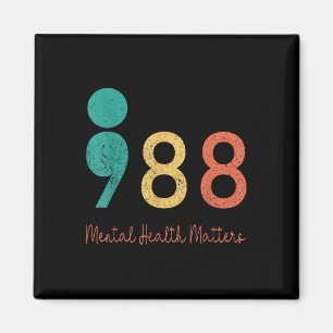 Aimant 988 Semicolon Santé mentale S Prévention du suicid
