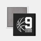 Aimant 9 ans d'être génial Bysketbyll 9e anniversaire (Recto/Verso)