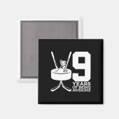 AIMANT 9 ANS D'ÊTRE UN HOCKEY GLACE INCROYABLE 9E ANNIVER (Recto/Verso)