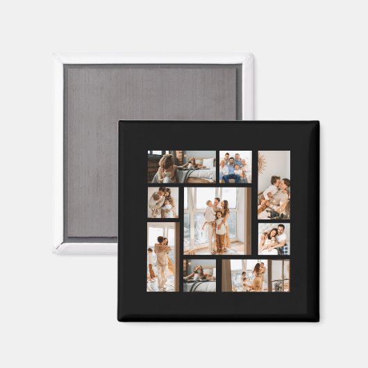 Aimant 9 Photo Collage Template  (Recto/Verso)