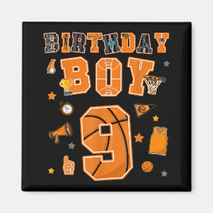 Aimant 9e anniversaire Garçon 9 ans Basketball fête Neuf