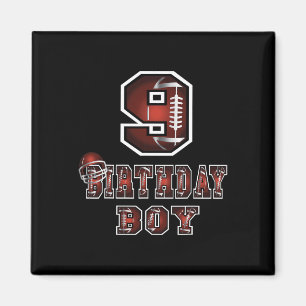 Aimant 9e anniversaire garçon 9 ans de football Lover thè