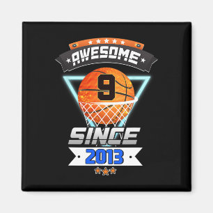 Aimant 9e Anniversaire Joueur de basket-ball 9 Anniversai