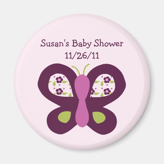 Aimant à Baby shower de prune de sucre (Devant)