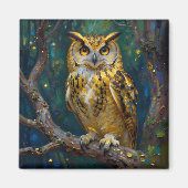 Aimant A Blue and Gold Majestic Owl (Devant)