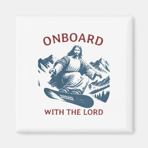 Aimant À bord avec le Seigneur – Jésus en snowboard sur l