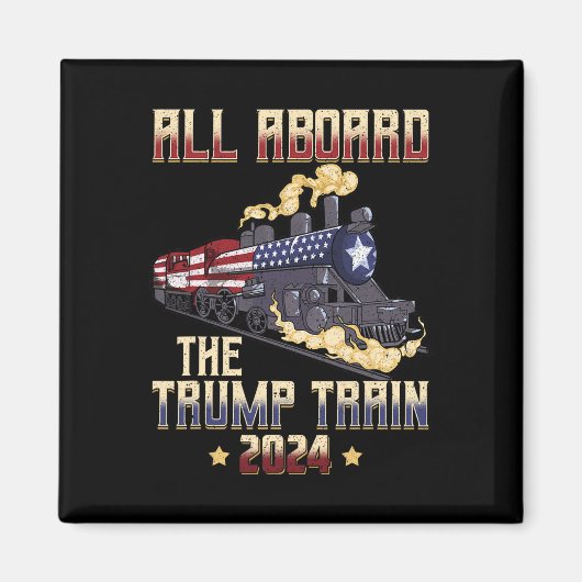 Aimant À bord du Trump Train 2024 American Flag 1 (Devant)